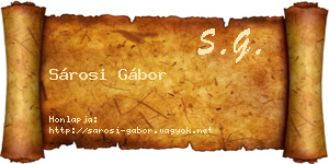 Sárosi Gábor névjegykártya